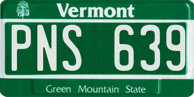 VT license plate PNS639