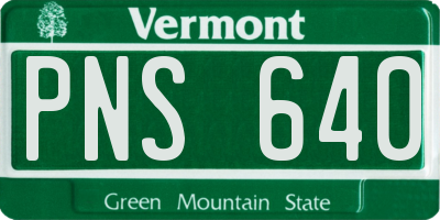 VT license plate PNS640