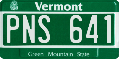 VT license plate PNS641
