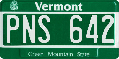 VT license plate PNS642