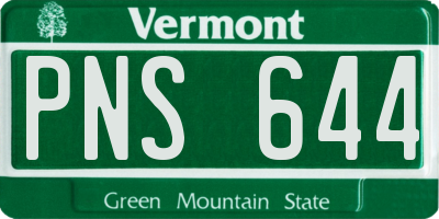 VT license plate PNS644