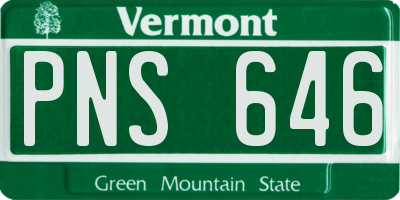 VT license plate PNS646