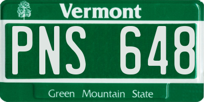 VT license plate PNS648