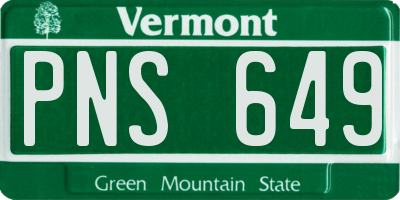 VT license plate PNS649