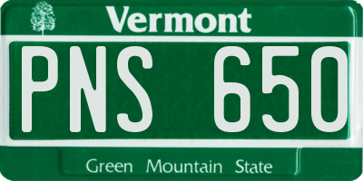 VT license plate PNS650