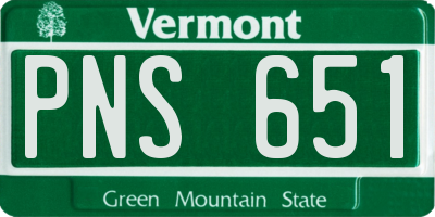 VT license plate PNS651