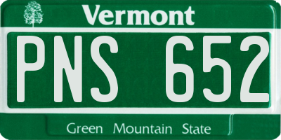 VT license plate PNS652