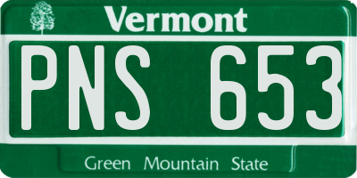 VT license plate PNS653