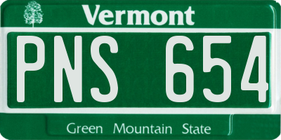 VT license plate PNS654