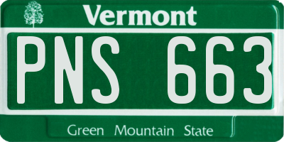 VT license plate PNS663