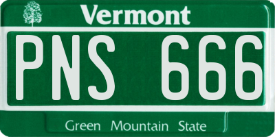 VT license plate PNS666