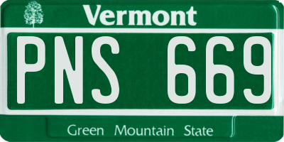 VT license plate PNS669