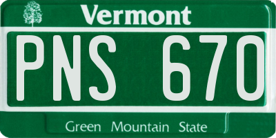 VT license plate PNS670