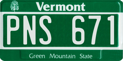 VT license plate PNS671