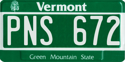 VT license plate PNS672