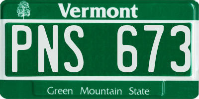 VT license plate PNS673
