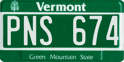 VT license plate PNS674
