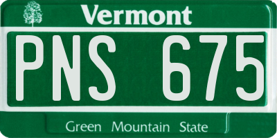 VT license plate PNS675