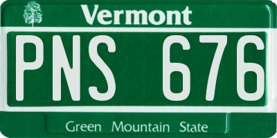 VT license plate PNS676