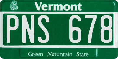 VT license plate PNS678