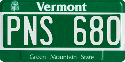 VT license plate PNS680