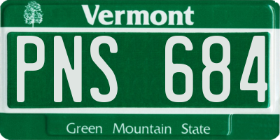 VT license plate PNS684