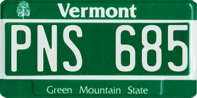 VT license plate PNS685
