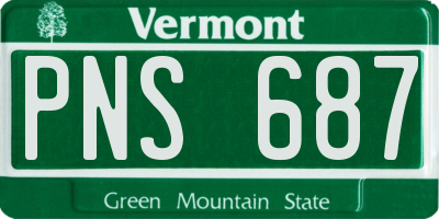 VT license plate PNS687