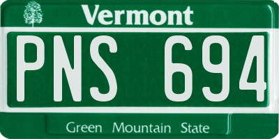 VT license plate PNS694