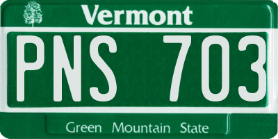 VT license plate PNS703