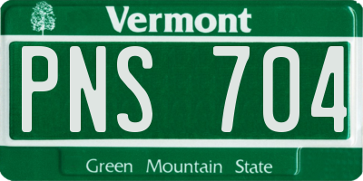 VT license plate PNS704