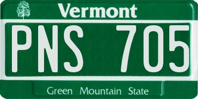 VT license plate PNS705