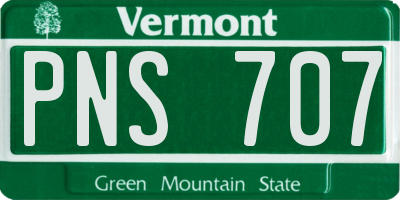 VT license plate PNS707