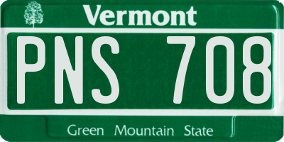 VT license plate PNS708