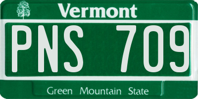 VT license plate PNS709