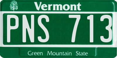 VT license plate PNS713