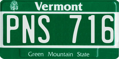 VT license plate PNS716