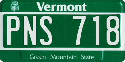 VT license plate PNS718
