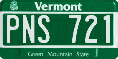 VT license plate PNS721
