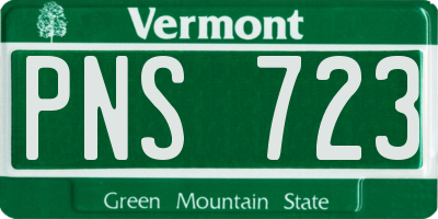 VT license plate PNS723