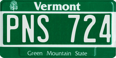 VT license plate PNS724