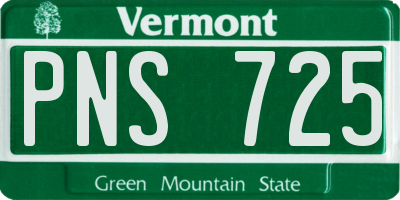 VT license plate PNS725