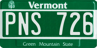VT license plate PNS726