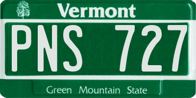 VT license plate PNS727