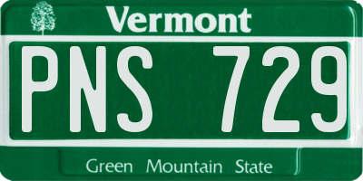 VT license plate PNS729