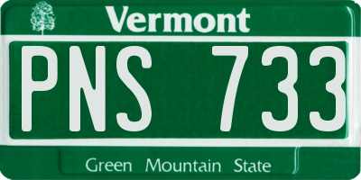 VT license plate PNS733