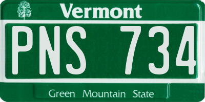 VT license plate PNS734