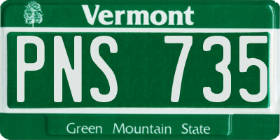 VT license plate PNS735
