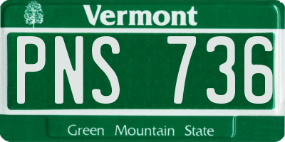 VT license plate PNS736