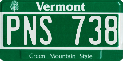 VT license plate PNS738